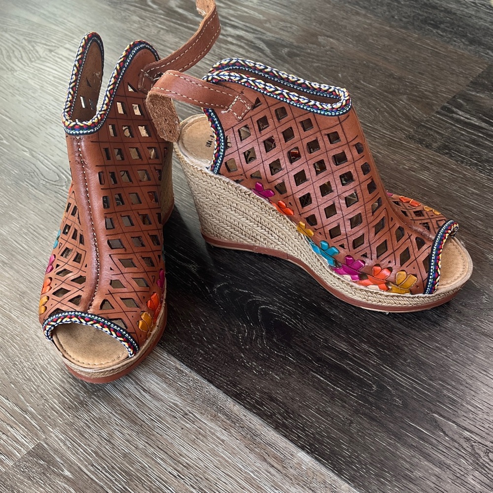 Solei Colorful Cutout Wedge Sandals
